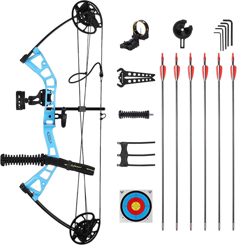 motion zeus Junior Compounnd Bow Set for Youth & Kids,Beginners and Women Bow Draw Length 16"-28",Draw Weight 10-40Lbs,290fps，Adjustable - Image 1